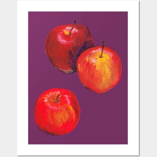 Three Apples - still life fruit for the cooking and gardening lover Posters and Art